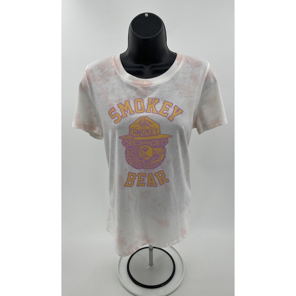 Smokey the Bear Graphic Print Women's Short Sleeve T-Shirt Tee Size M Medium